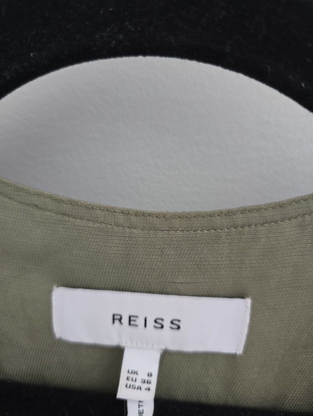 Reiss Olive Green Button-Front Midi Dress - Picture 8 of 12